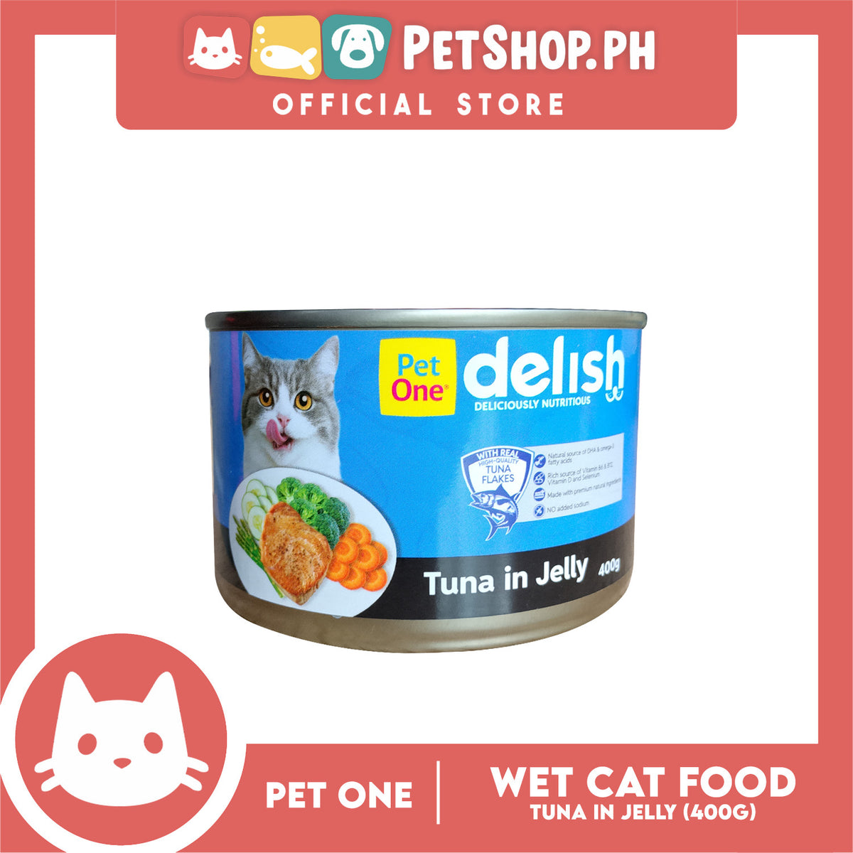 Pet One Delish Tuna in Jelly Wet Cat Food 400g