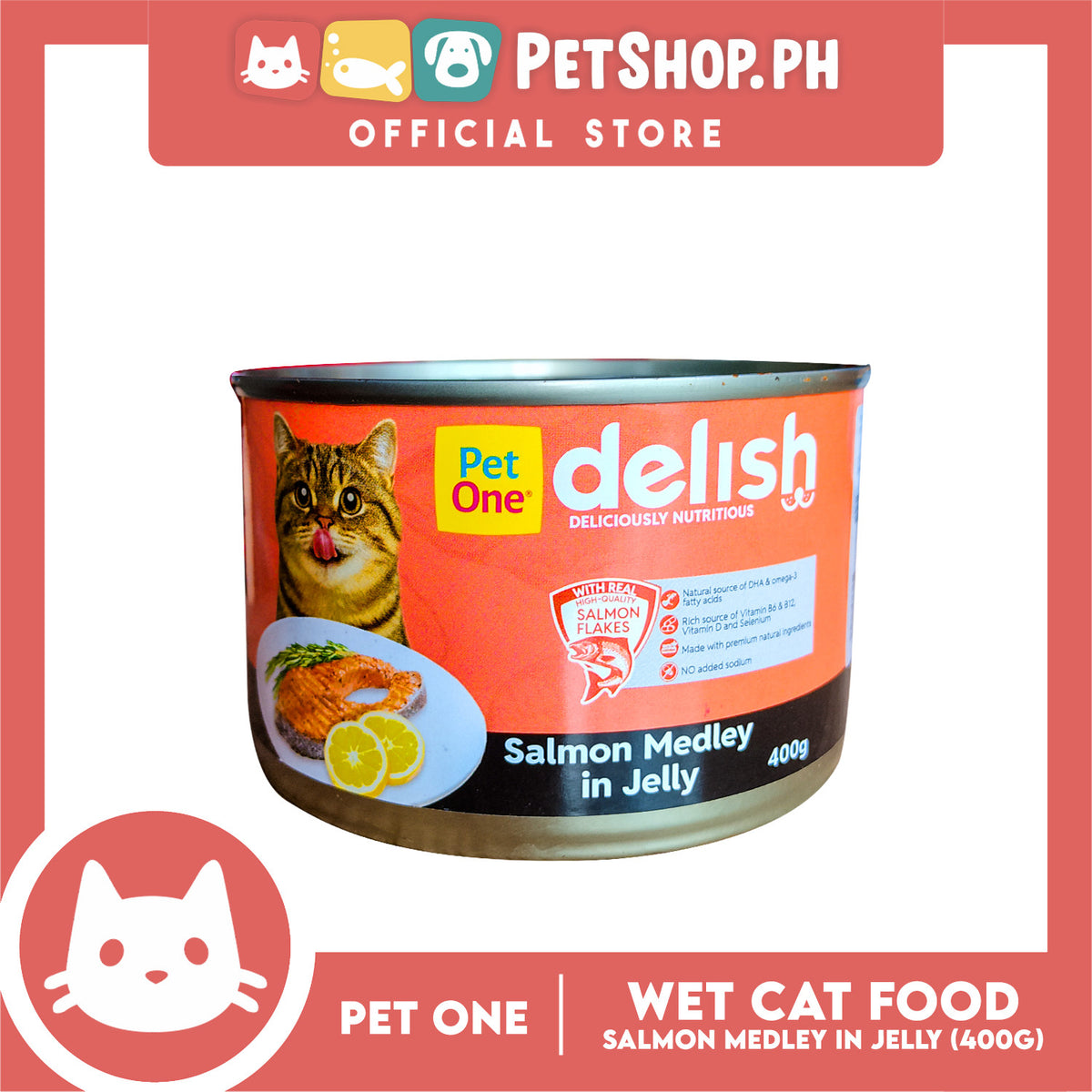 Pet One Delish Salmon in Jelly Wet Cat Food 400g