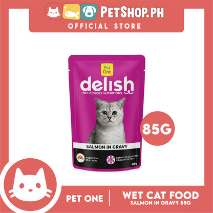 Pet One Delish Salmon in Gravy Wet Cat Food 85g