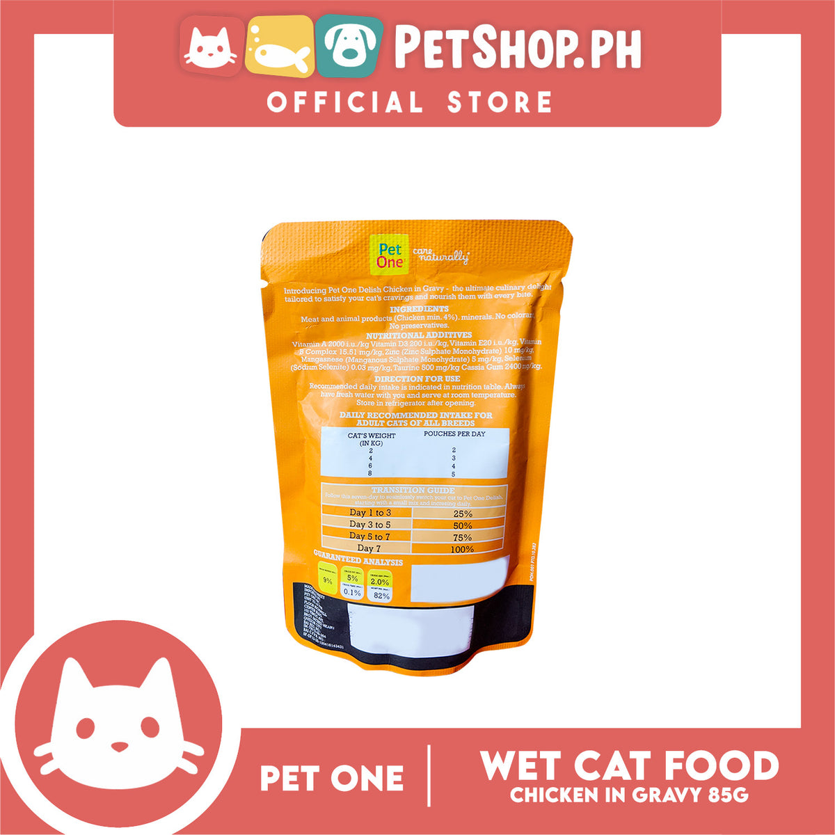 Pet One Delish Chicken in Gravy Wet Cat Food 85g