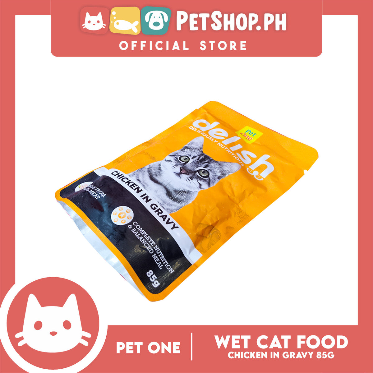 Pet One Delish Chicken in Gravy Wet Cat Food 85g