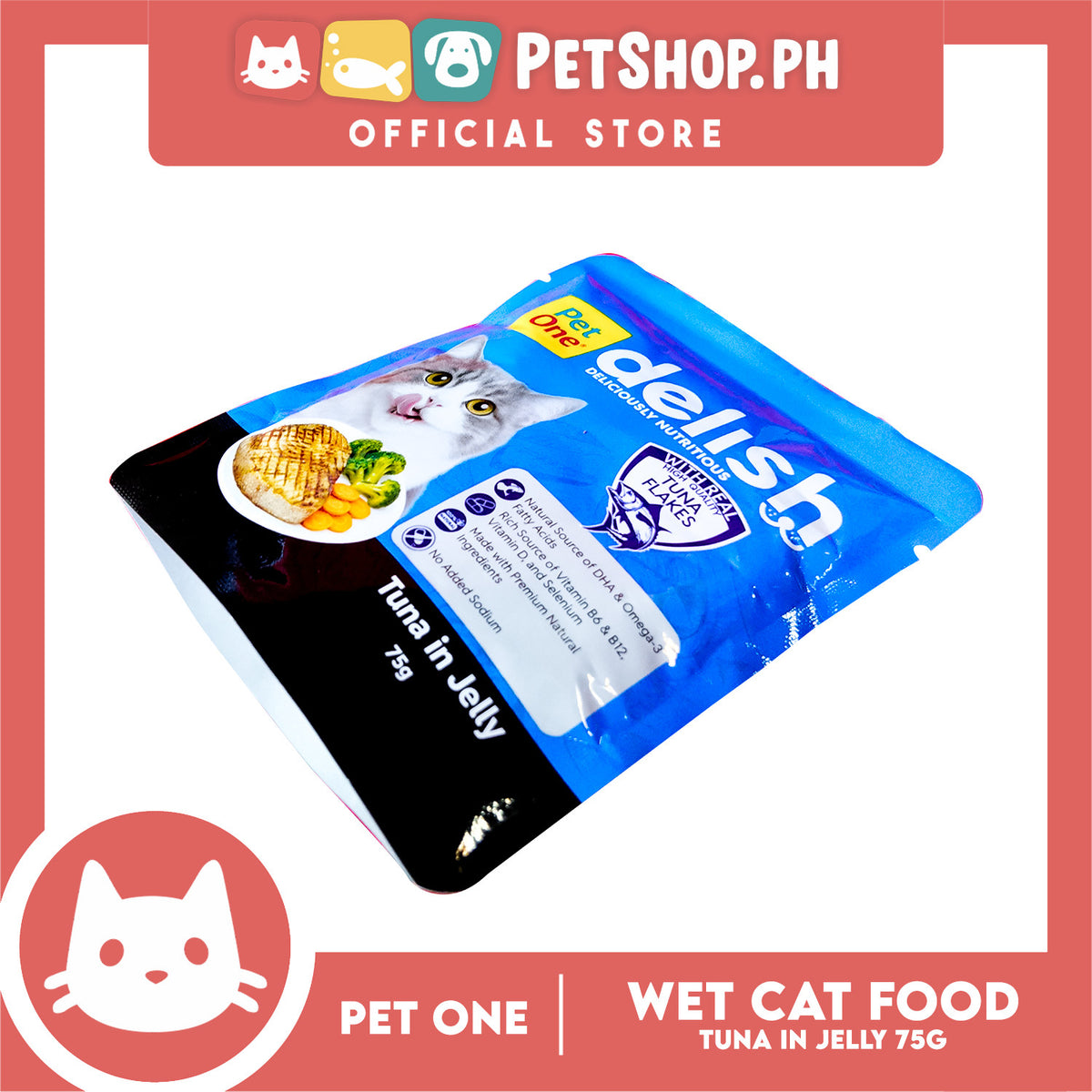 Pet One Delish Tuna in Jelly Cat Wet Food 75g