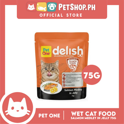 Pet One Delish Salmon Medley in Jelly Cat Wet Food 75g