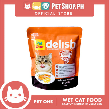 Pet One Delish Salmon Medley in Jelly Cat Wet Food 75g