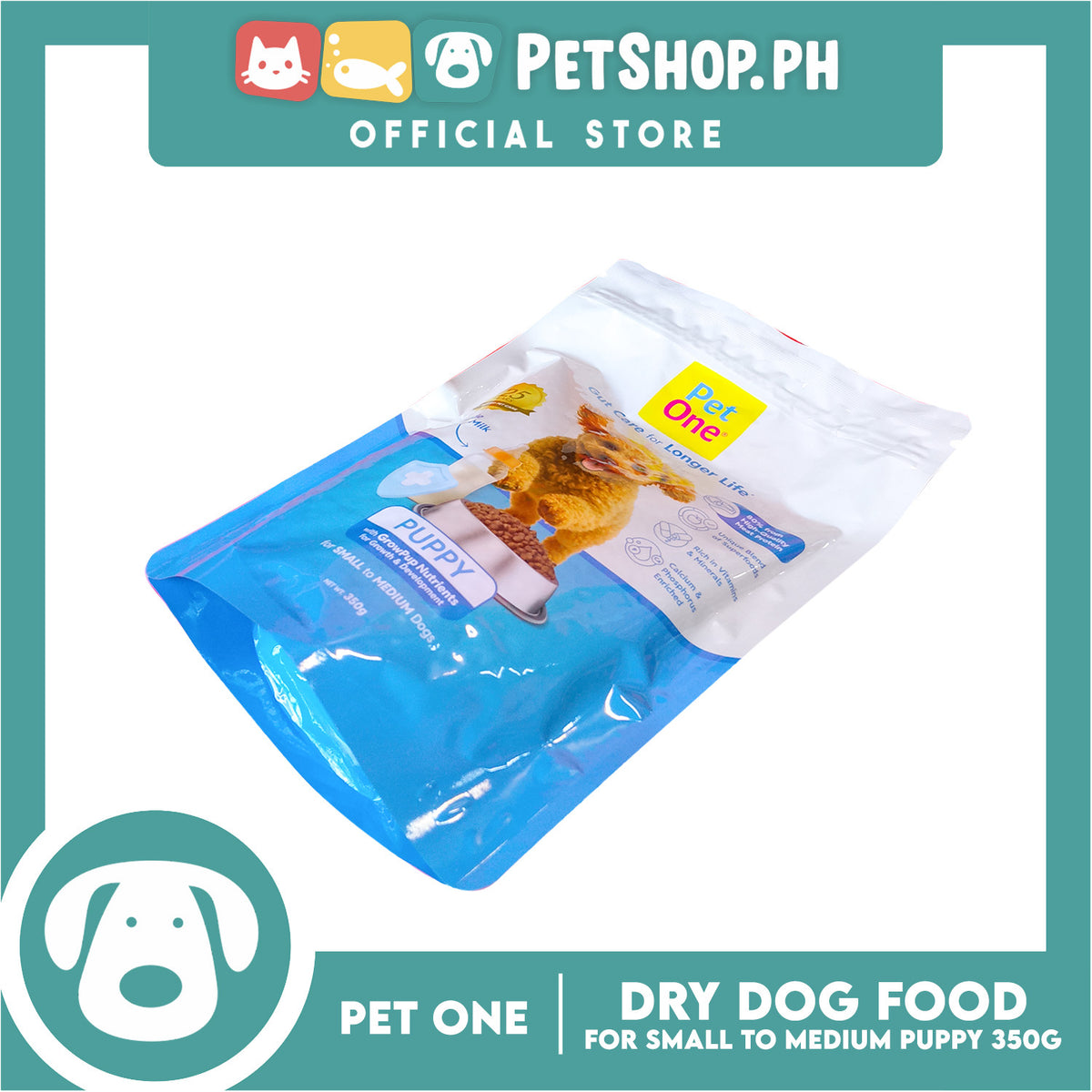 Pet One Puppy Dog Dry Food 350g for small to medium dogs