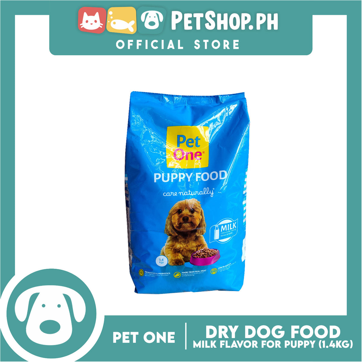 2pcs Pet One Puppy Dry Dog Food - Care Naturally 1.4kg
