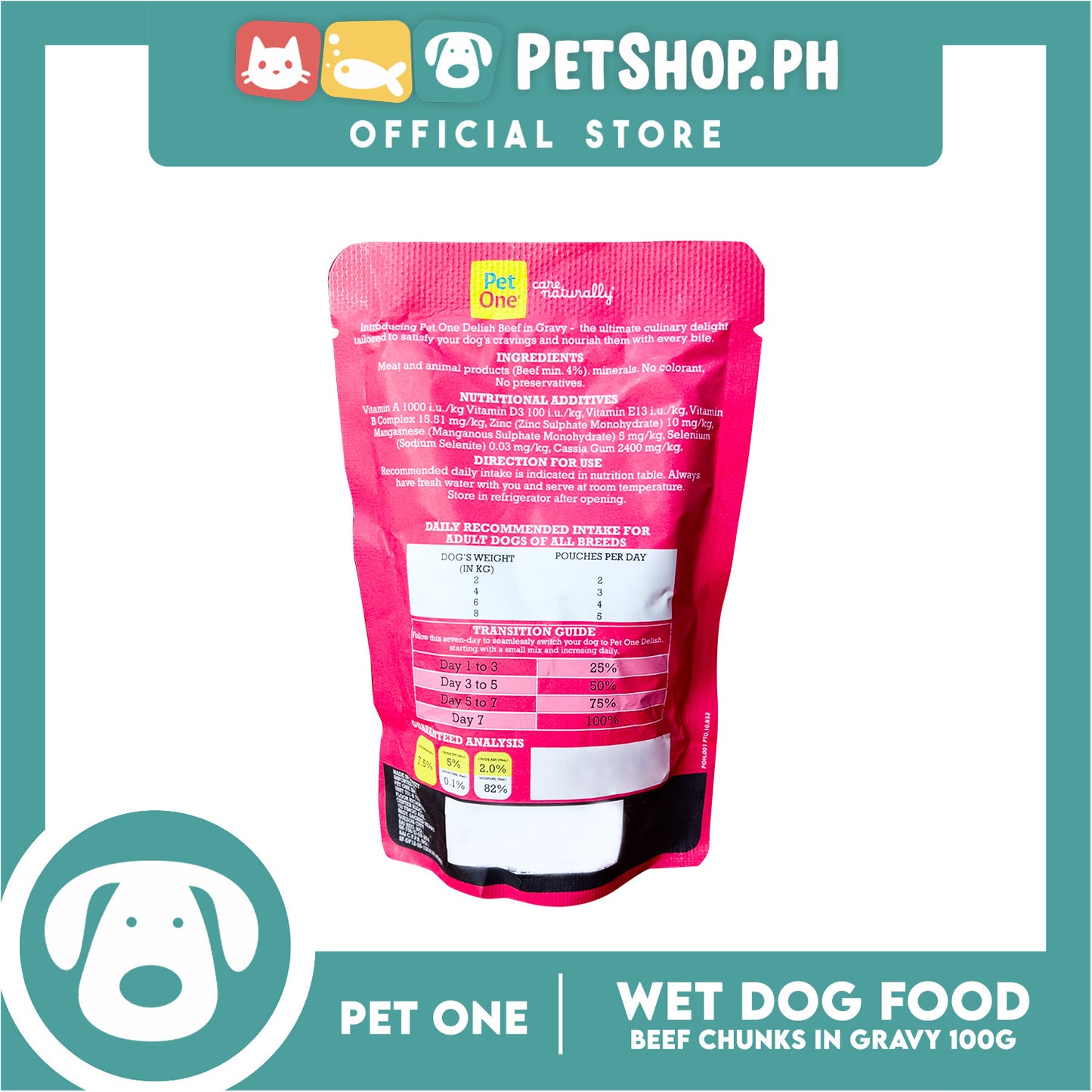 Pet One Delish Beef Chunks in Gravy Wet Cat Food 100g