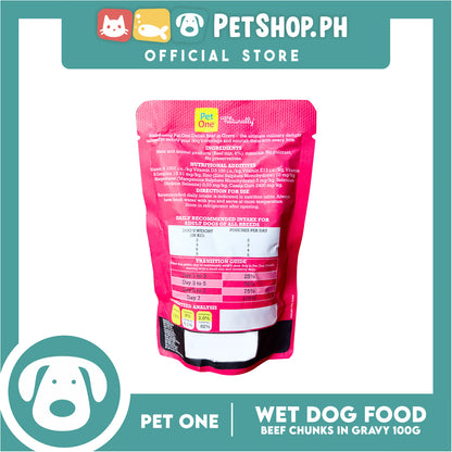Pet One Delish Beef Chunks in Gravy Wet Cat Food 100g