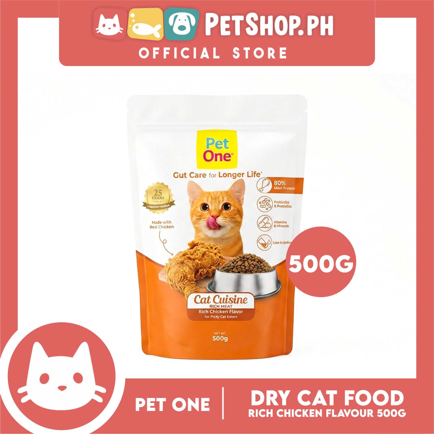 Pet One Cat Cuisine Rich Meat Chicken Flavor for All Life Stages 500g