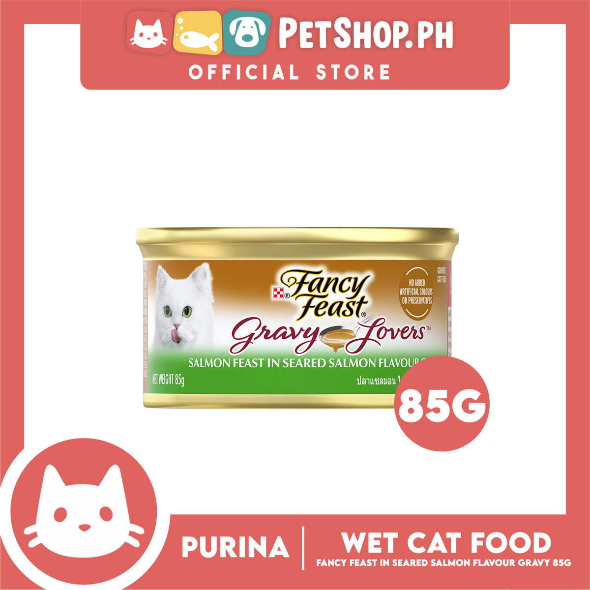 Purina Fancy Feast Gravy Lovers Salmon Feast in Seared Salmon Adult Cat Wet Food (85g)