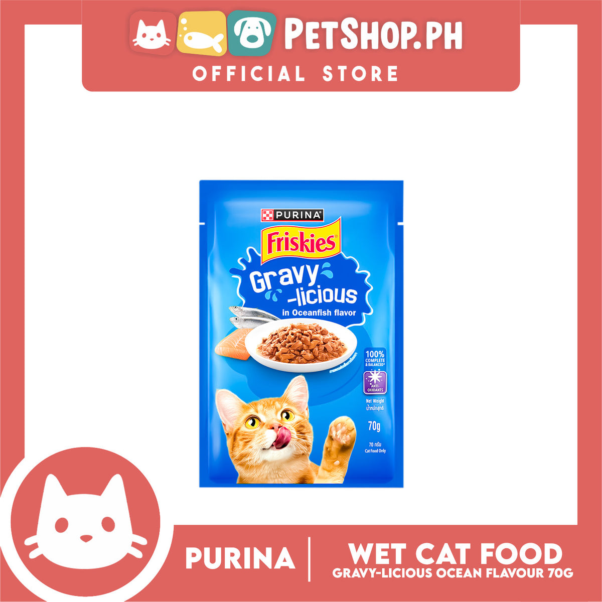 Purina Friskies Gravy-licious Oceanfish Flavor for Adult Cat Wet Food 70g