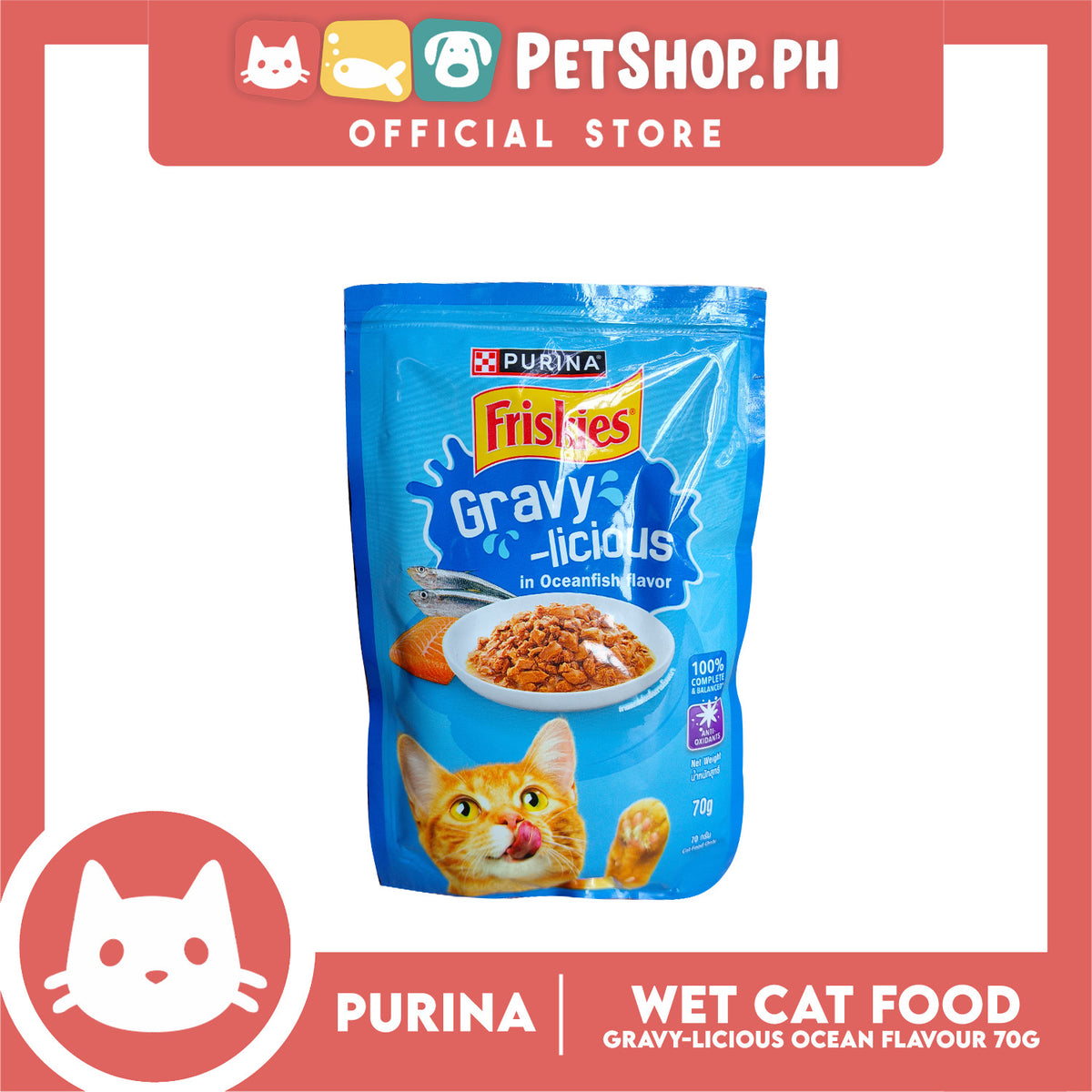 Purina Friskies Gravy-licious Oceanfish Flavor for Adult Cat Wet Food 70g