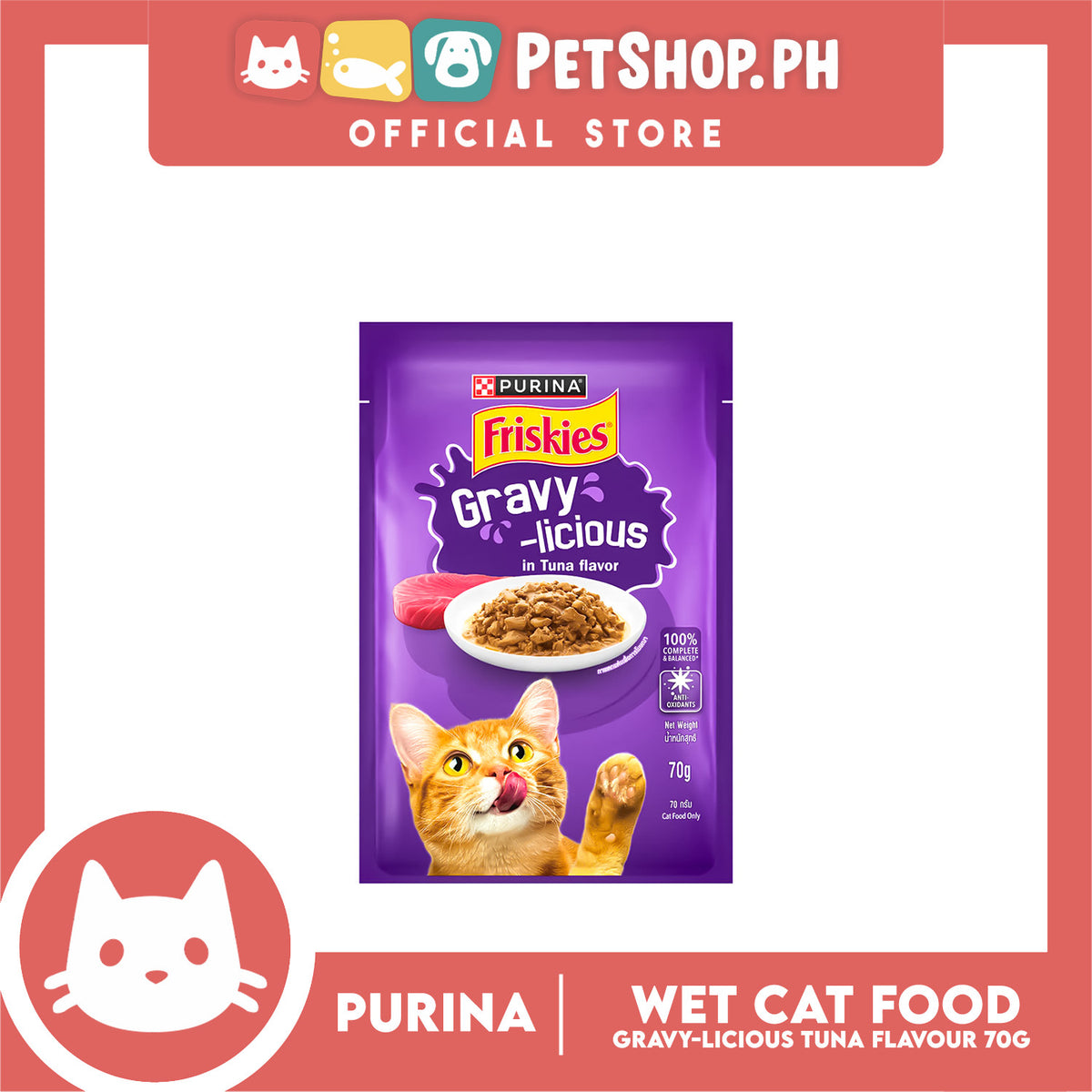 Purina Friskies Gravy-licious Tuna Flavor for Adult Cat Wet Food 70g