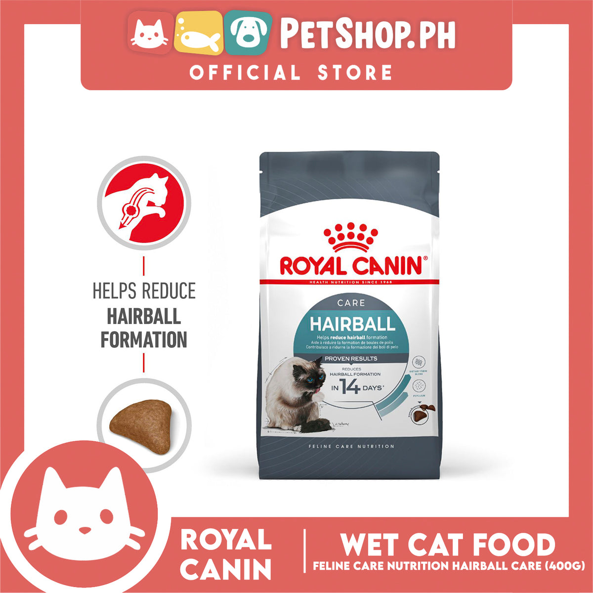 Royal Canin Hairball Care (400g) Adult Dry Cat Food - Feline Care Nutrition