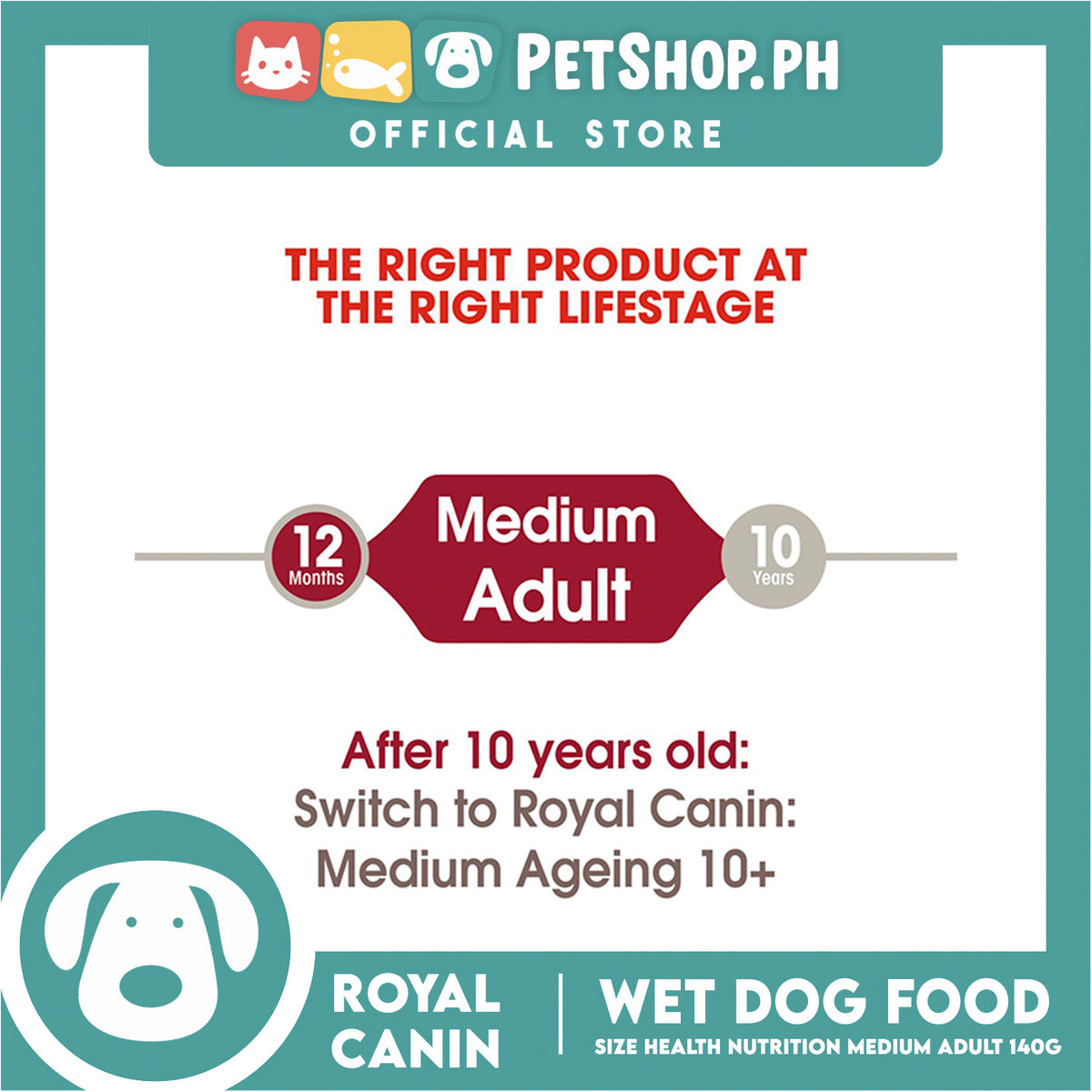 Royal Canin Medium Adult (140g) Wet Dog Food - Size Health Nutrition
