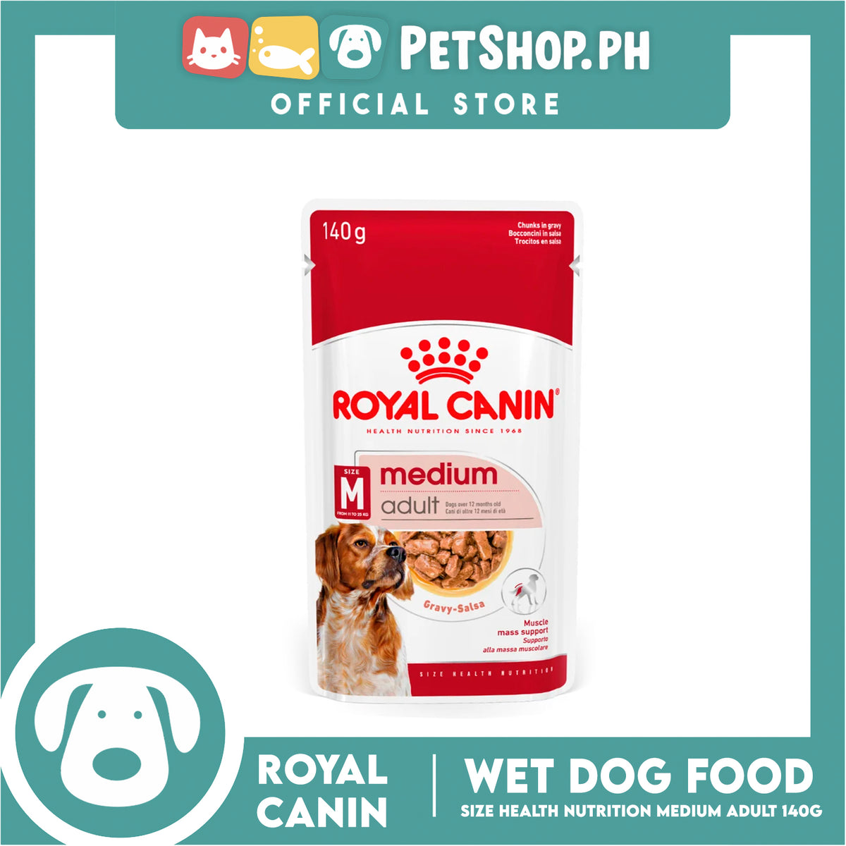 Royal Canin Medium Adult (140g) Wet Dog Food - Size Health Nutrition
