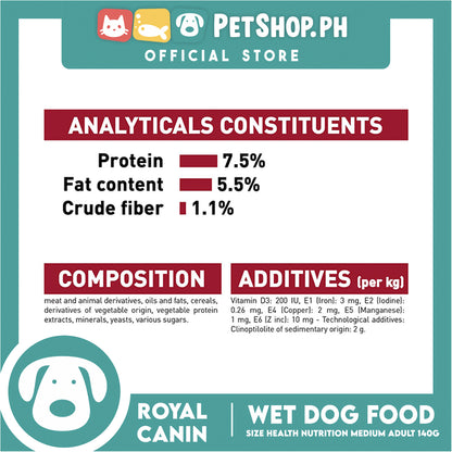 Royal Canin Medium Adult (140g) Wet Dog Food - Size Health Nutrition