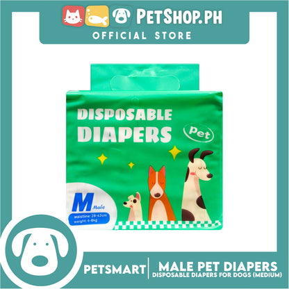 Disposable Absorbent Pet Diapers for Male Dogs 4-8kg (Medium)