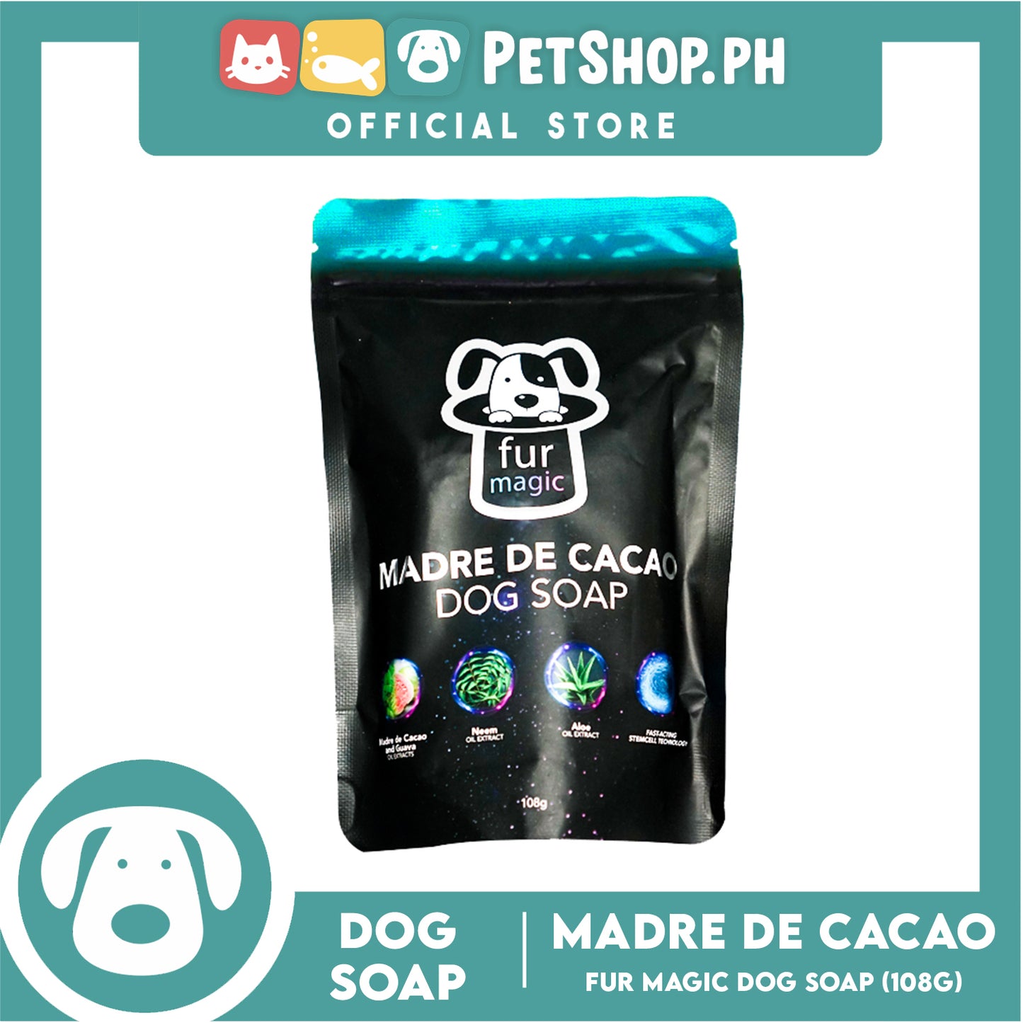 Fur magic Madre de Cacao 108g (Blue) Dog Soap