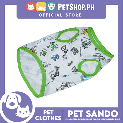 Pet Sando Character Design Print with Green Piping (Small) Perfect Fit for Dogs and Cats