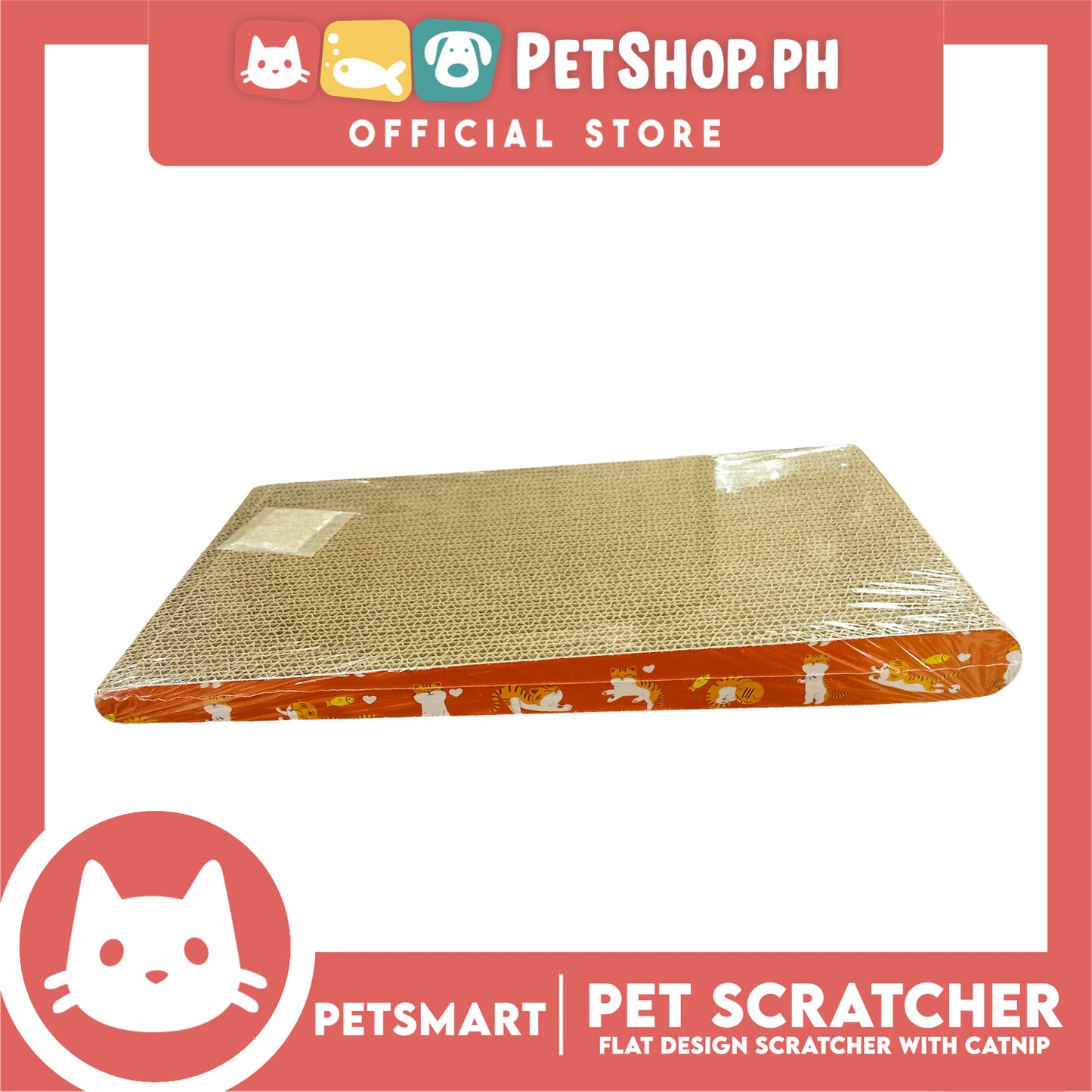 Cat Scratcher Toy Flat Design with Catnip 42cm x 20cm