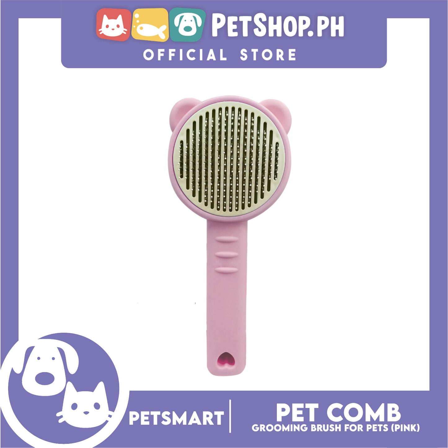 Pet Comb Easy Clean 01 (Pink) Grooming Brush for Pets