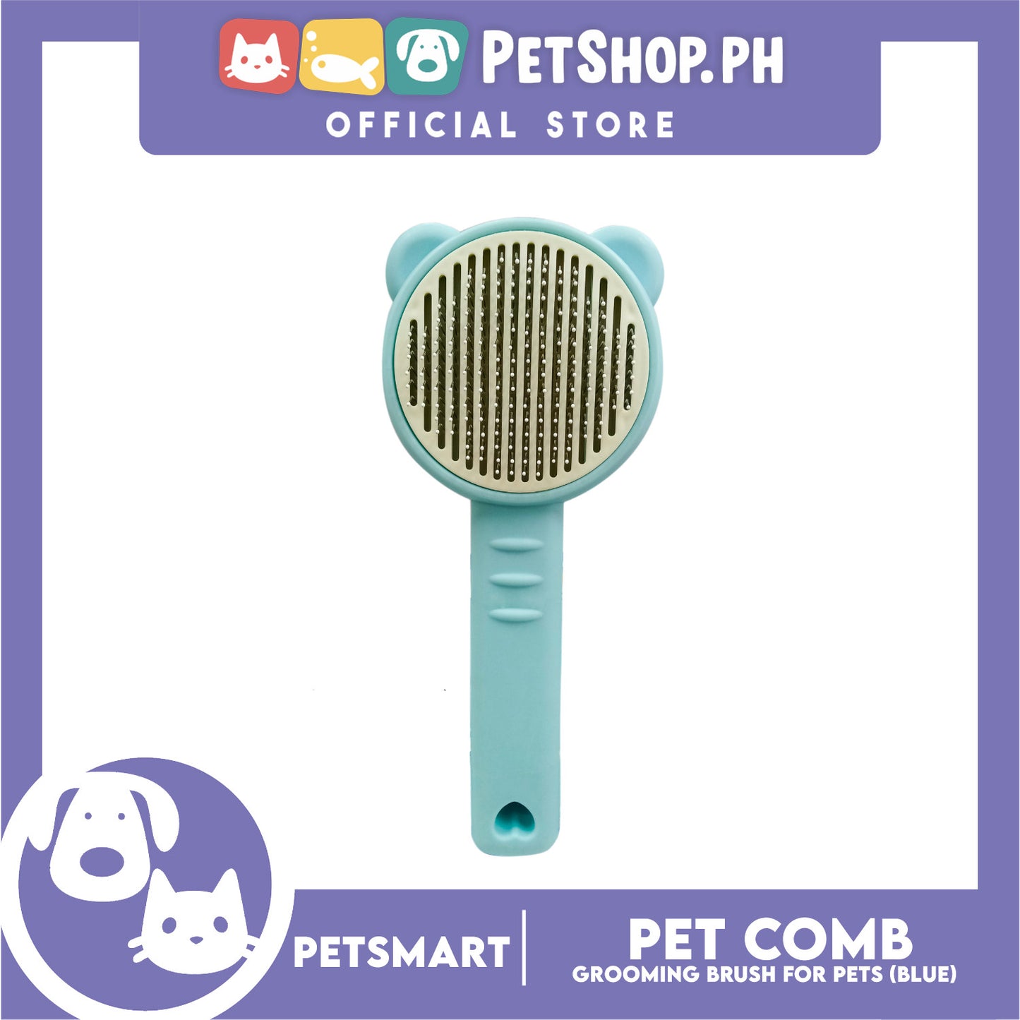 Pet Comb Easy Clean 01 (Blue) Grooming Brush for Pets