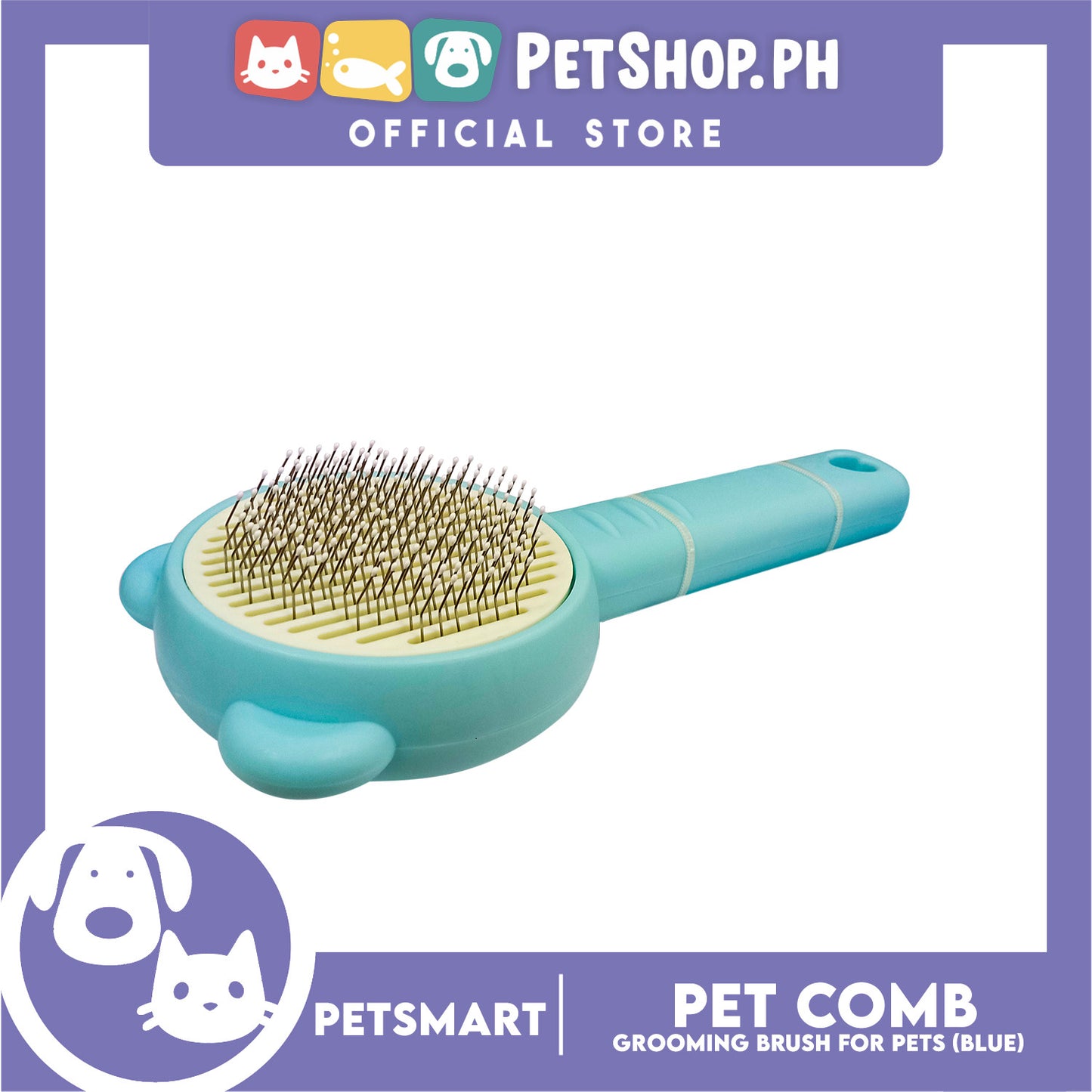 Pet Comb Easy Clean 01 (Blue) Grooming Brush for Pets