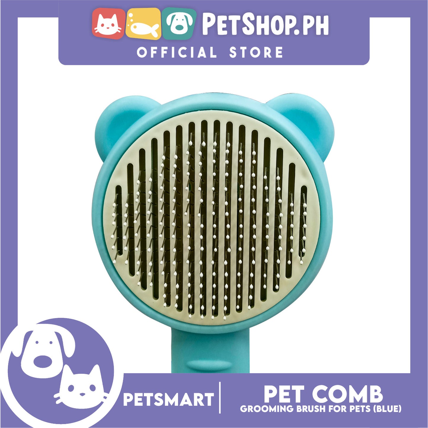 Pet Comb Easy Clean 01 (Blue) Grooming Brush for Pets
