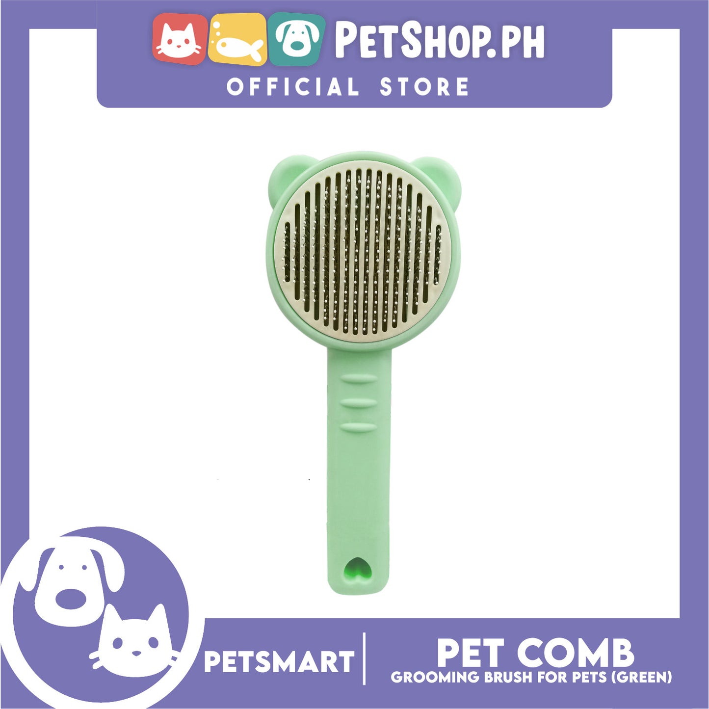 Pet Comb Easy Clean 01 (Green) Grooming Brush for Pets