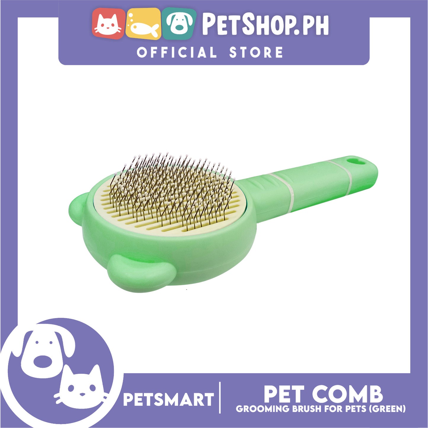 Pet Comb Easy Clean 01 (Green) Grooming Brush for Pets