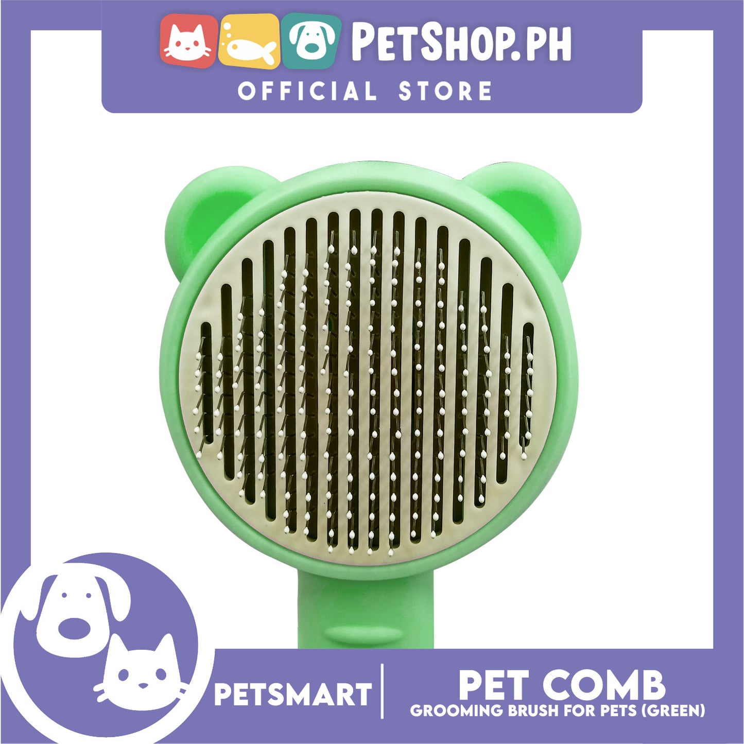 Pet Comb Easy Clean 01 (Green) Grooming Brush for Pets