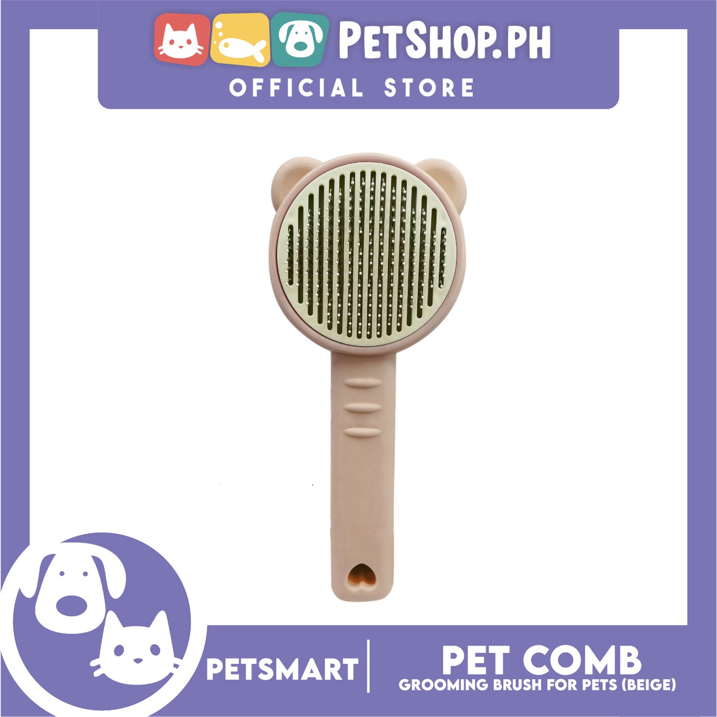 Pet Comb Easy Clean 01 (Beige) Grooming Brush for Pets