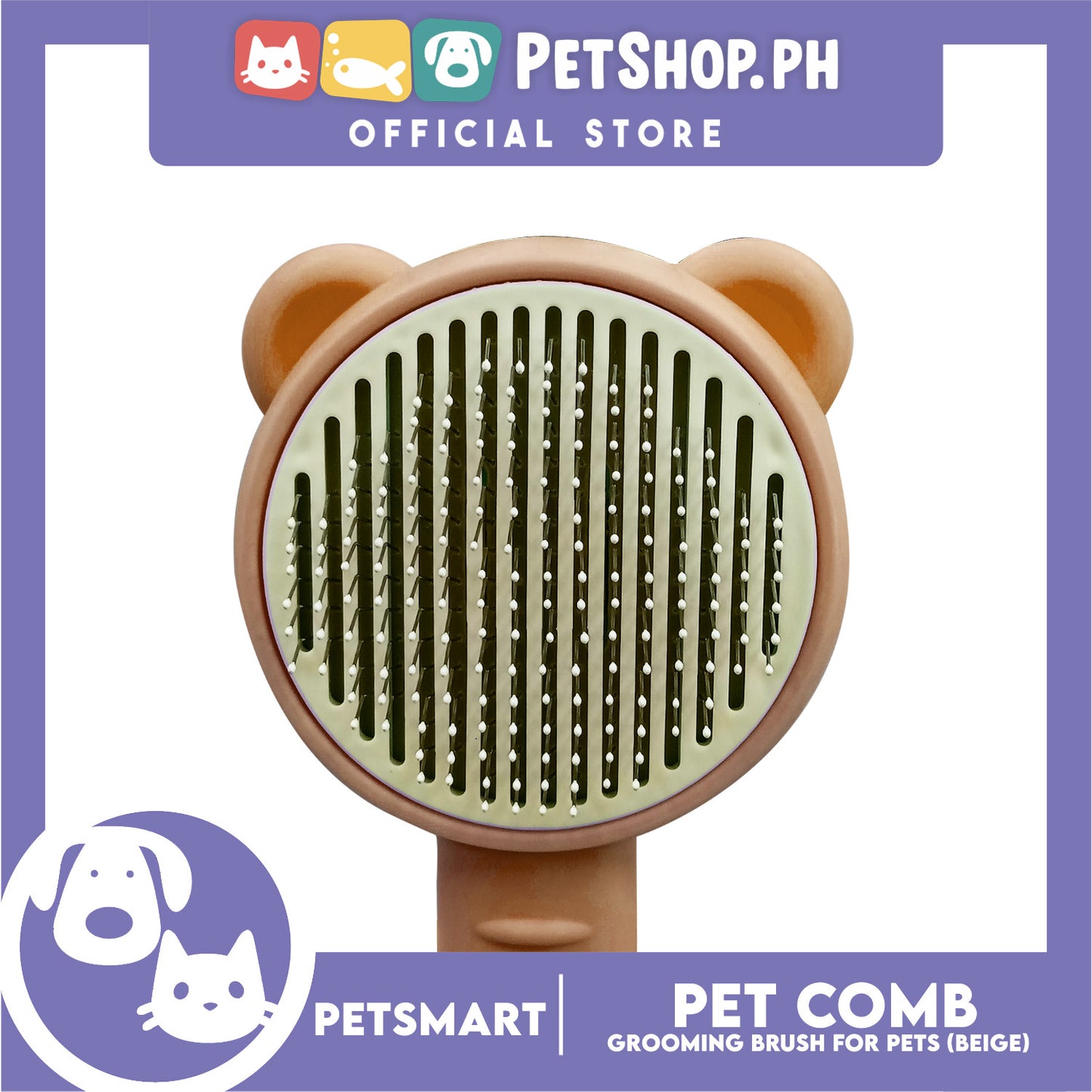Pet Comb Easy Clean 01 (Beige) Grooming Brush for Pets