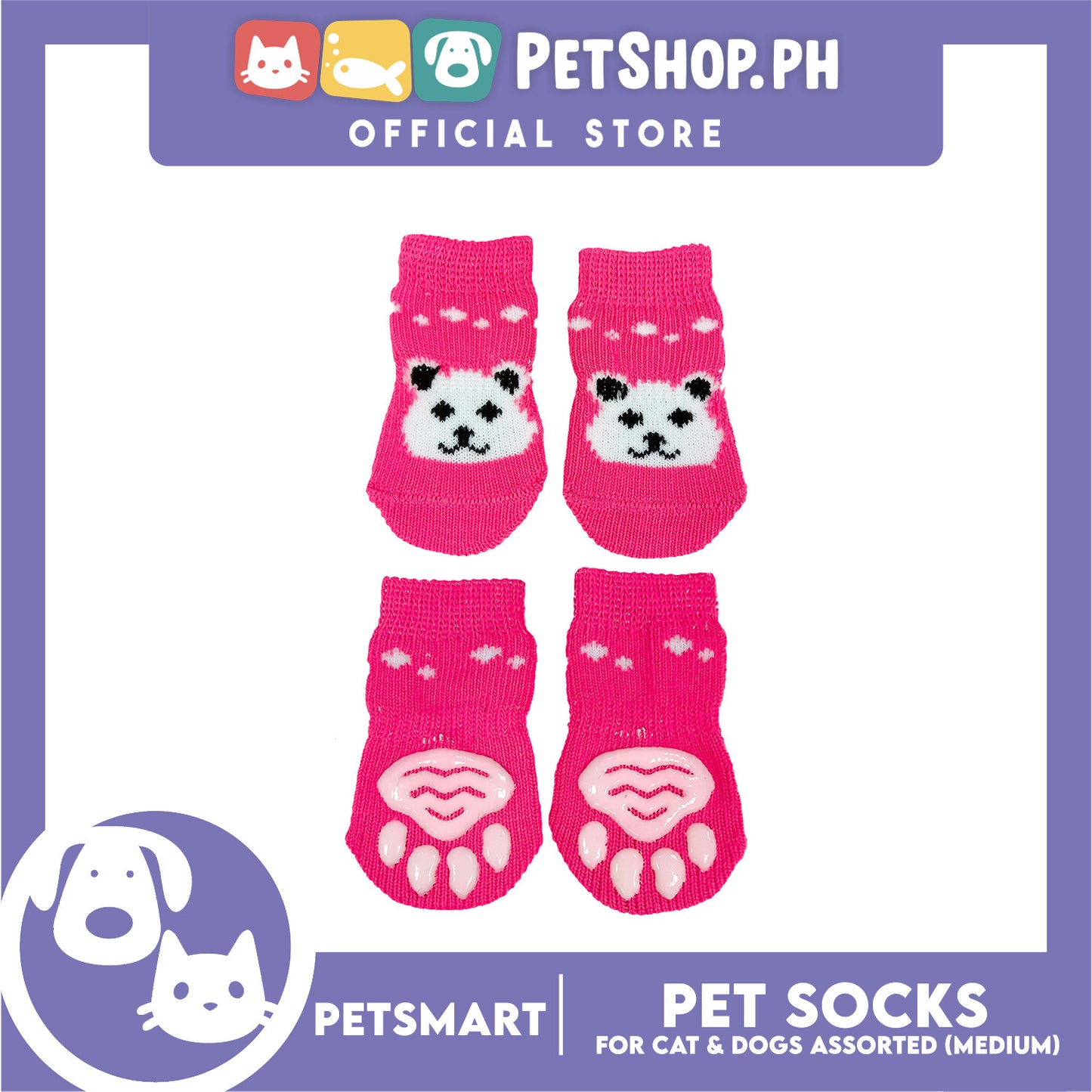 Pet Socks for Cats and Dogs Assorted Designs (Medium)