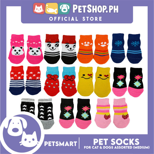 Pet Socks for Cats and Dogs Assorted Designs (Medium)