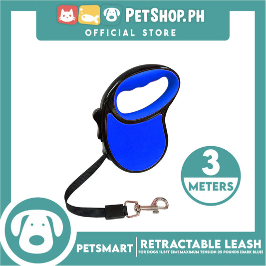 Retractable Leash for Dogs 11.5ft (3M) Maximum Tension 25pounds (Dark Blue)
