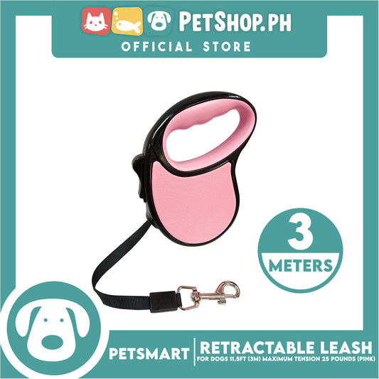 Retractable Leash for Dogs 11.5ft (3M) Maximum Tension 25pounds (Pink)
