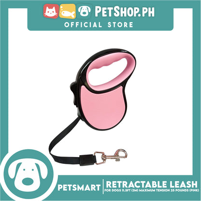 Retractable Leash for Dogs 11.5ft (3M) Maximum Tension 25pounds (Pink)