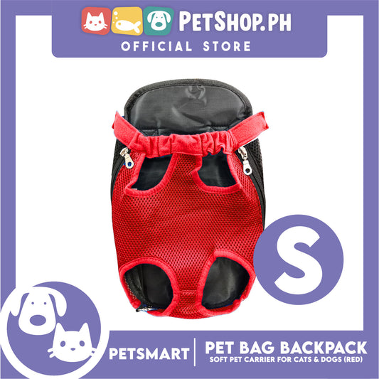Pet Bag Backpack, Soft Pet Carrier for Cats and Dogs, Red Color (Small)