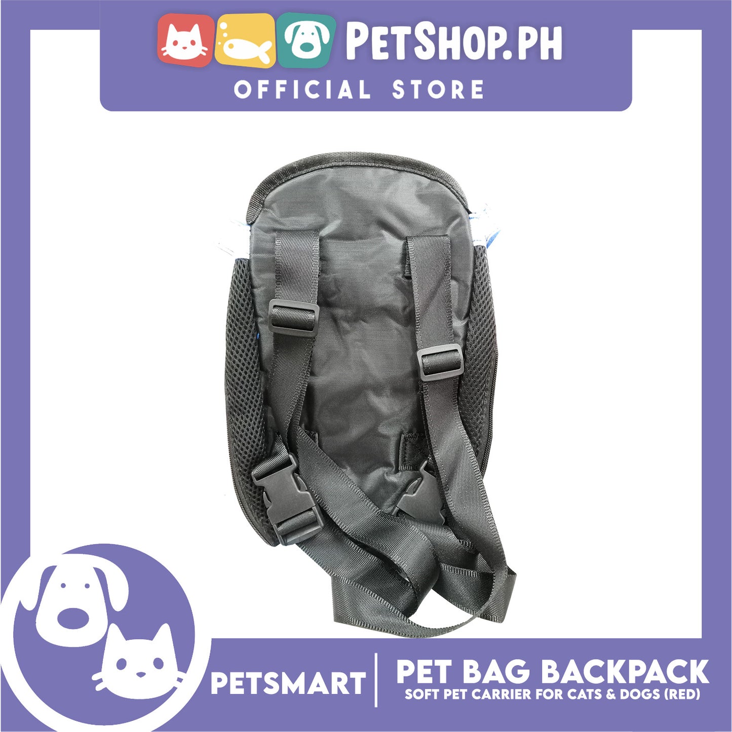 Pet Bag Backpack, Soft Pet Carrier for Cats and Dogs, Red Color (Small)