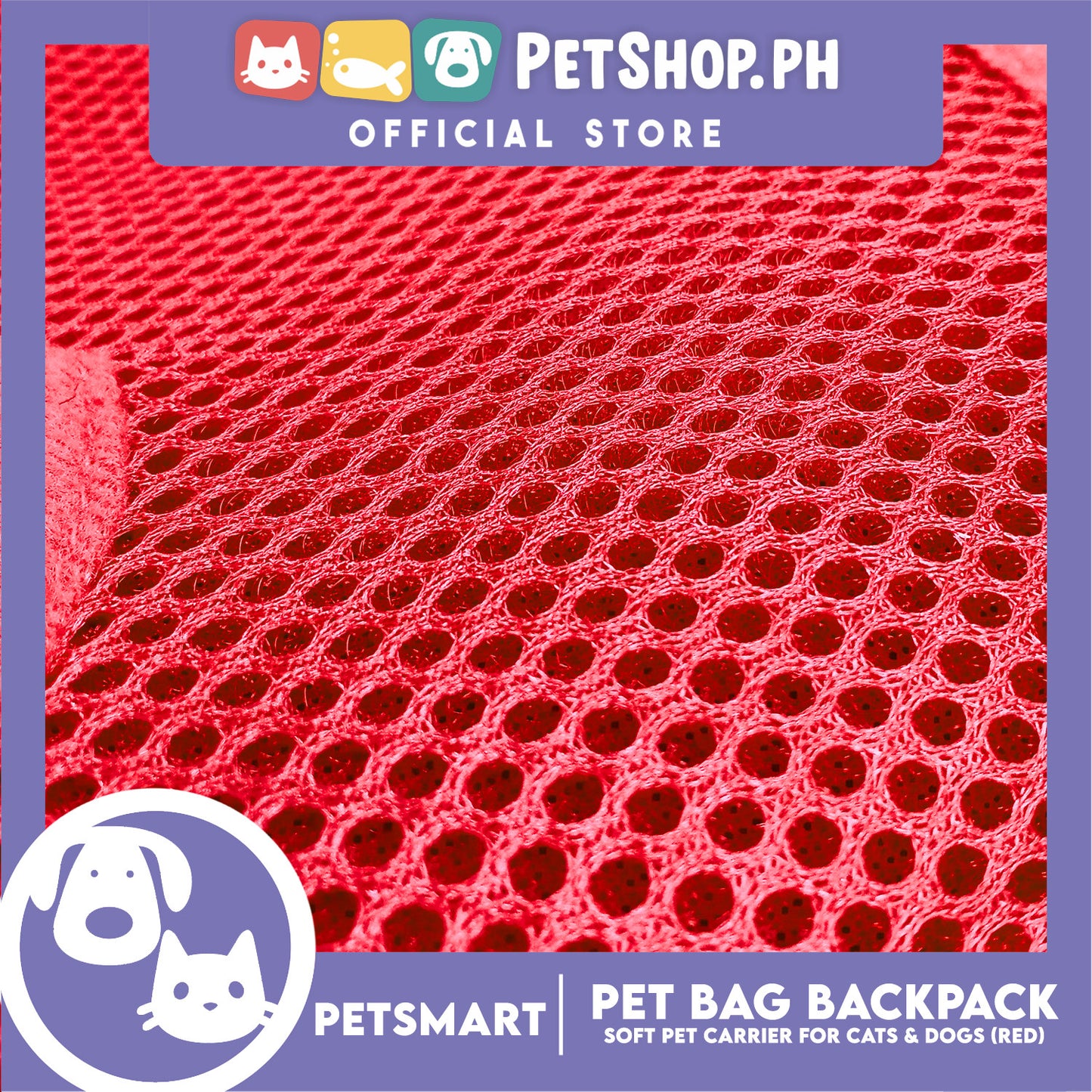 Pet Bag Backpack, Soft Pet Carrier for Cats and Dogs, Red Color (Small)