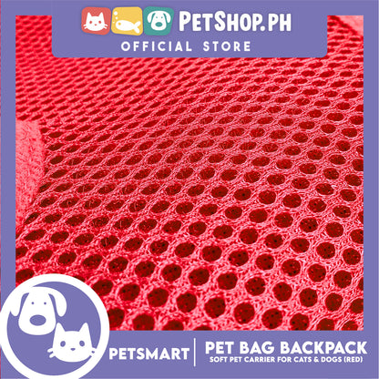 Pet Bag Backpack, Soft Pet Carrier for Cats and Dogs, Red Color (Small)