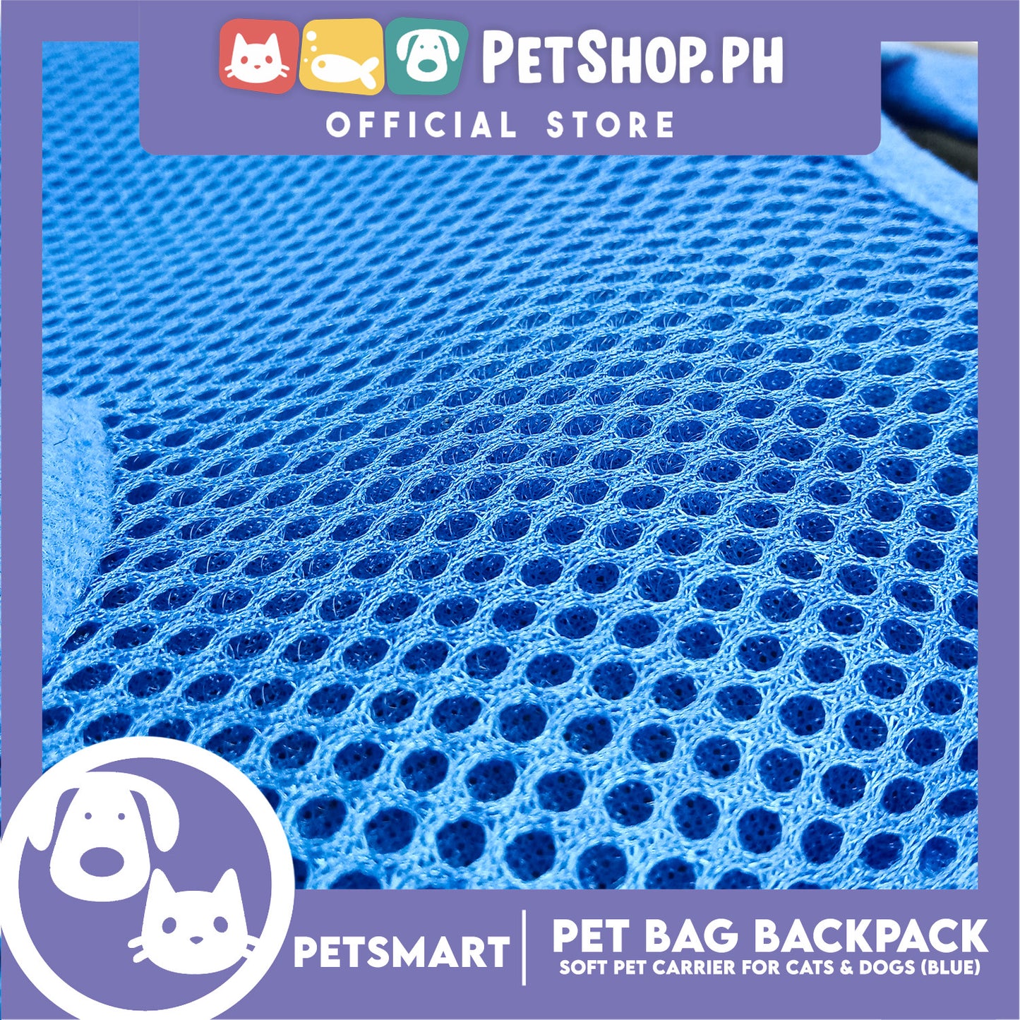 Pet Bag Backpack, Soft Pet Carrier for Cats and Dogs, Blue Color (Small)