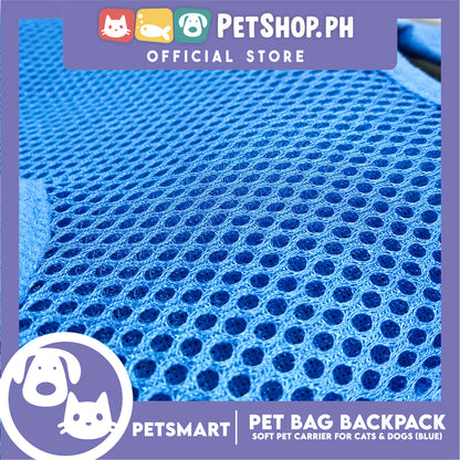 Pet Bag Backpack, Soft Pet Carrier for Cats and Dogs, Blue Color (Small)