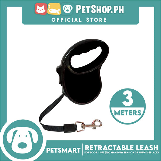 Retractable Leash for Dogs 11.5ft (3M) Maximum Tension 25pounds (Black)