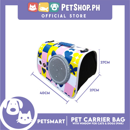 Pet Bag Carrier with Window for Cats and Dogs (Pink) 40cm x 27cm x 27cm