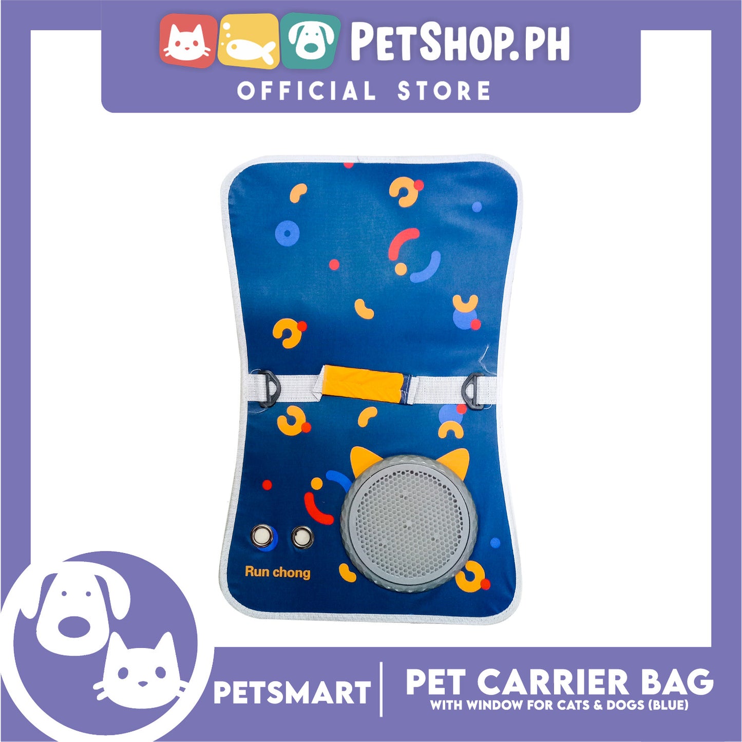 Pet Bag Carrier with Window for Cats and Dogs (Blue) 40cm x 27cm x 27cm