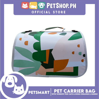Pet Bag Carrier with Window for Cats and Dogs (Orange and Green) 40cm x 27cm x 27cm