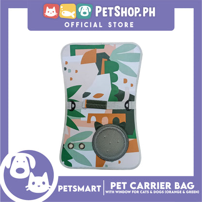 Pet Bag Carrier with Window for Cats and Dogs (Orange and Green) 40cm x 27cm x 27cm